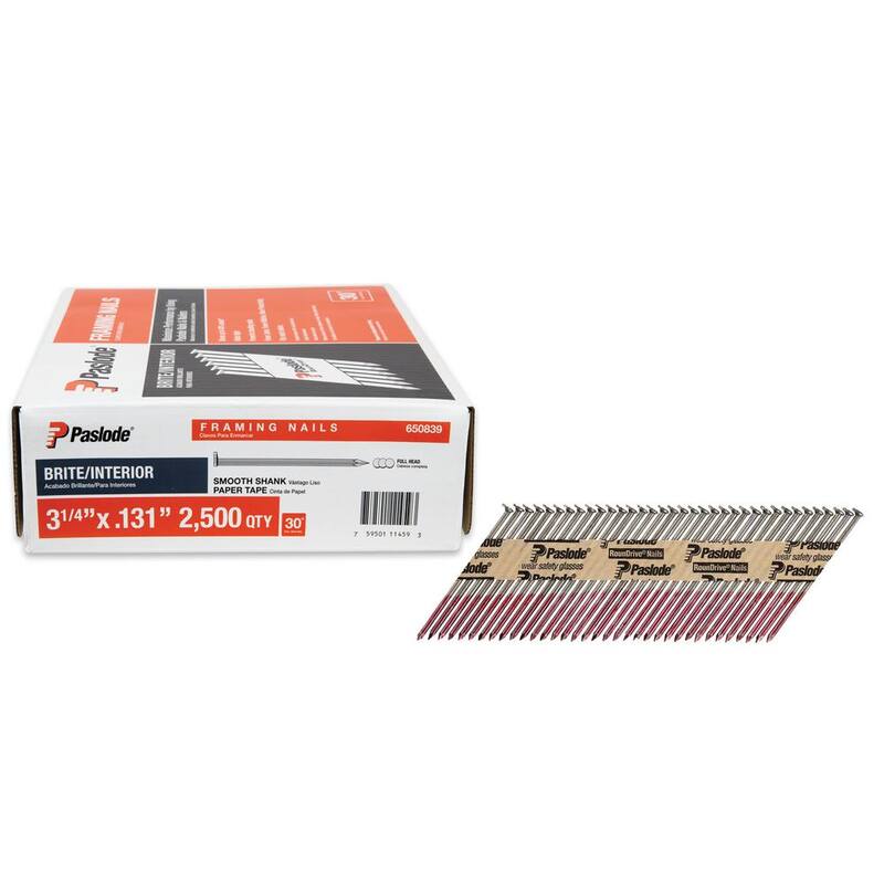 Paslode 3-1/4 in. x 0.131-Gauge 30-Degree Brite Smooth Paper-Taped Framing Nails Pallet with Cordless XPro Nailer - 650839X