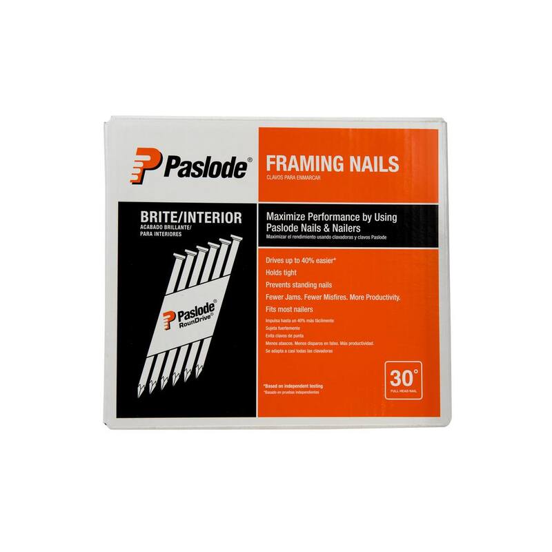 Paslode 3-1/4 in. x 0.131-Gauge 30-Degree Brite Smooth Paper-Taped Framing Nails Pallet with Cordless XPro Nailer - 650839X