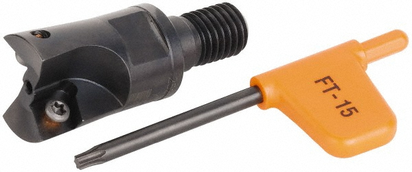 Kennametal Indexable Square-Shoulder End Mill: 16Y02R025M08SXD06, 16 mm Cut Dia, 4.5 mm Max Depth of Cut, M8 Modular Connection Shank - 1888447