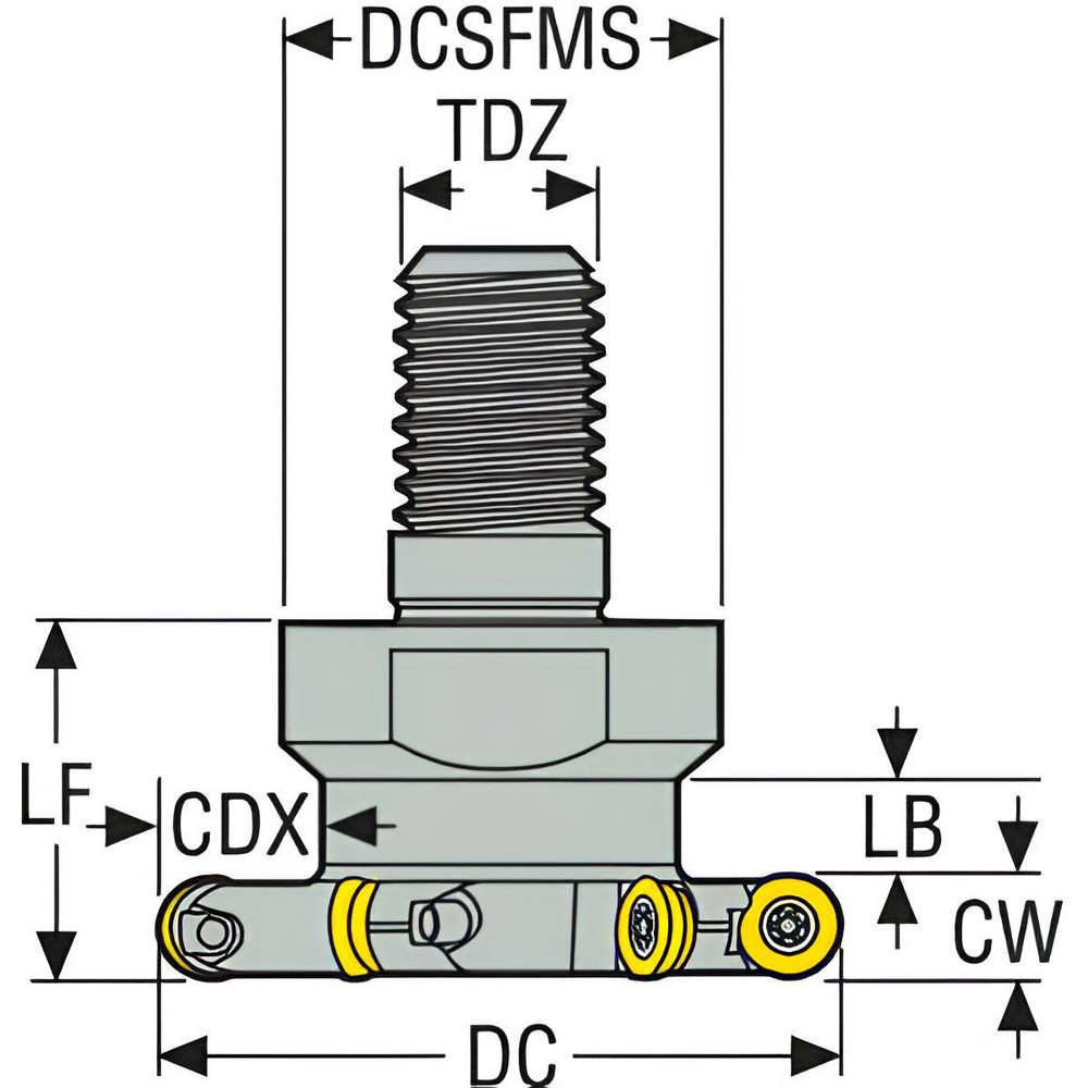 Seco Indexable Slotting Cutter: 0.3150" Cutting Width, 2.0000" Cutter Dia, Combimaster Connection, 0.4090" Depth of Cut, Right Hand - 02477709