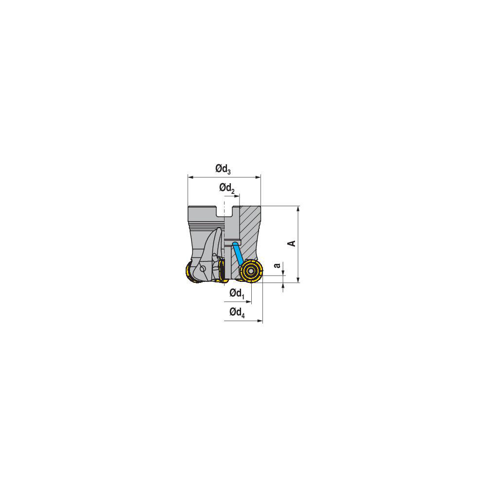 Ceratizit Indexable Copy Face Mill: 63 mm Max Cut Dia, 22 mm Arbor Hole - 50689263