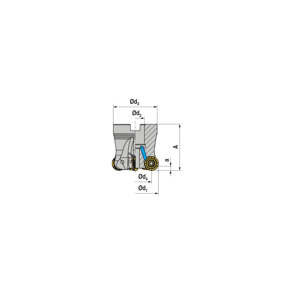 Ceratizit Indexable Copy Face Mill: 63 mm Max Cut Dia, 22 mm Arbor Hole - 50689263