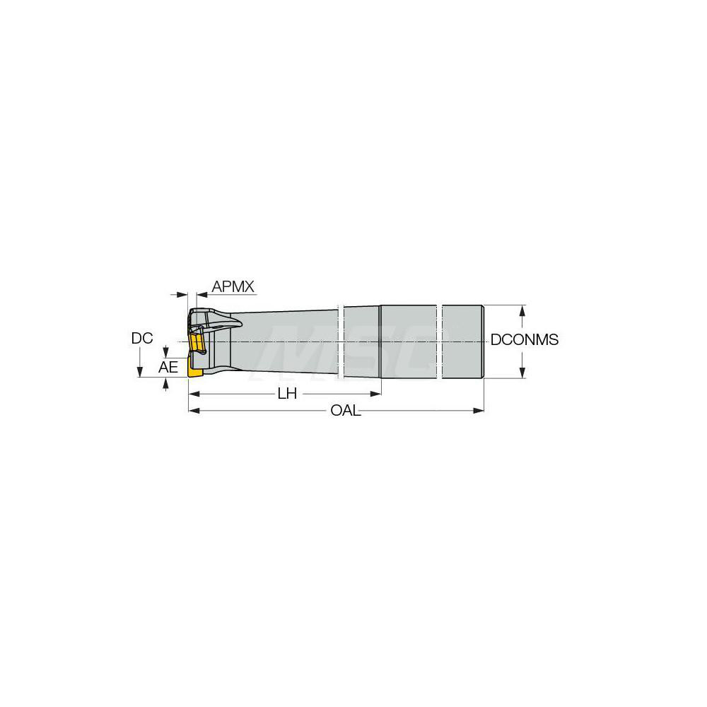 Iscar 25mm Cut Dia, 3mm Max Depth of Cut, 25mm Shank Diam,Indexable Plunge End Mill - 3105016
