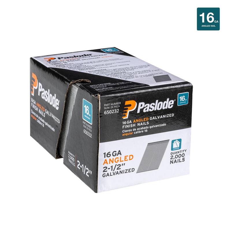 Paslode 2-1/2 in. x 16-Gauge 20° Galvanized Angled Nails (2000 per Box) - 650232