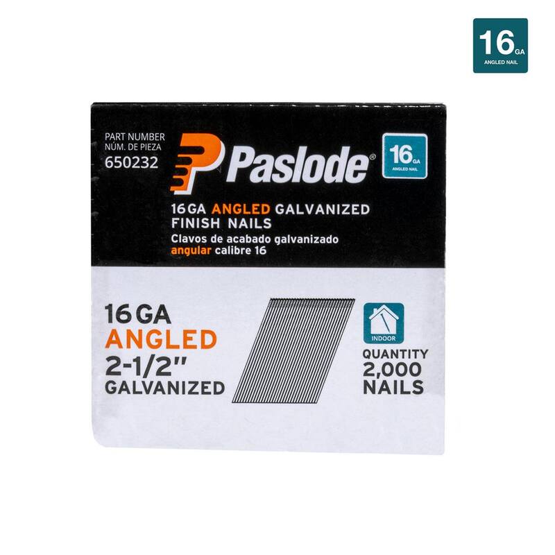 Paslode 2-1/2 in. x 16-Gauge 20° Galvanized Angled Nails (2000 per Box) - 650232