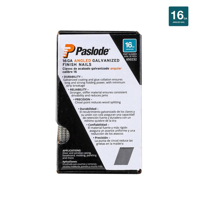 Paslode 2-1/2 in. x 16-Gauge 20° Galvanized Angled Nails (2000 per Box) - 650232