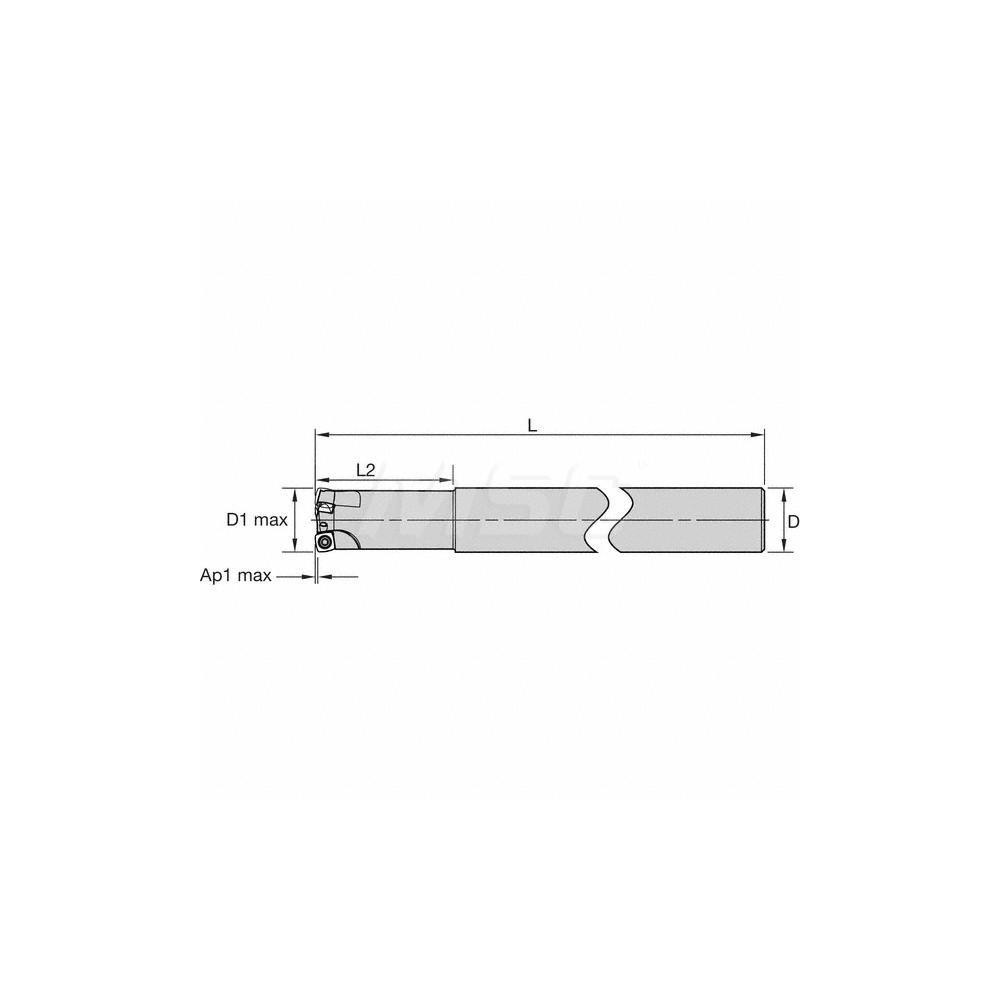 Kennametal Indexable High-Feed End Mill: C7792VXD09CA1.25Z4R3, Cylindrical Shank - 6025611
