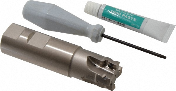 Tungaloy Indexable Square-Shoulder End Mill: EPS11100RSBU, 1" Cut Dia, 0.425" Max Depth of Cut, 1" Dia Weldon Flat Shank - 6821584