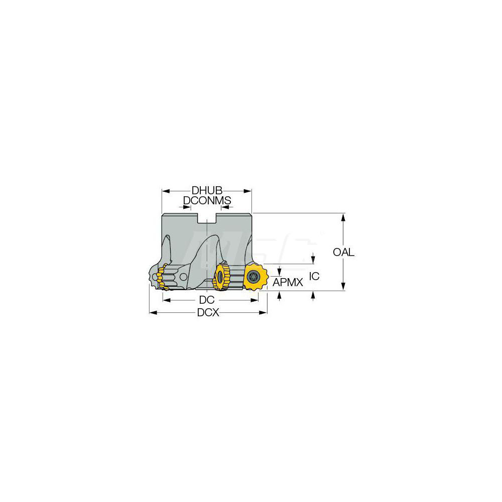 Iscar Indexable Copy Face Mill: 125 mm Max Cut Dia, 40 mm Arbor Hole - 3104355