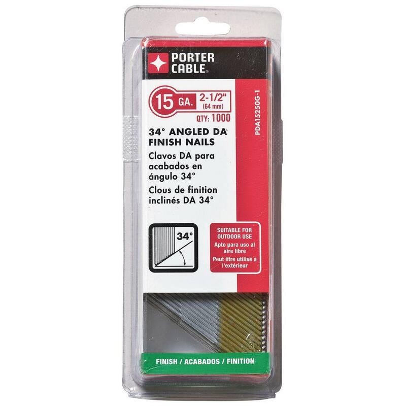 Porter-Cable 2-1/2 in. x 15-Gauge Galvanized Finish Nails (1000 per Box) - PDA15250G-1