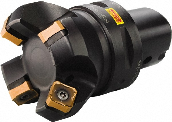 Sandvik Coromant 63.5mm Cut Dia, 63mm Arbor Hole, 5.47mm Max Depth of Cut, 45° Indexable Chamfer & Angle Face Mill - 6536294