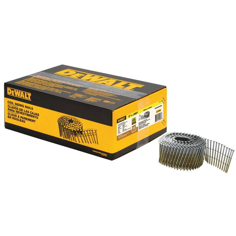 DEWALT 2 in. x 0.090 in. Metal Coil Ring Shank Nails (3600 per Box) - DWC6R90BDG