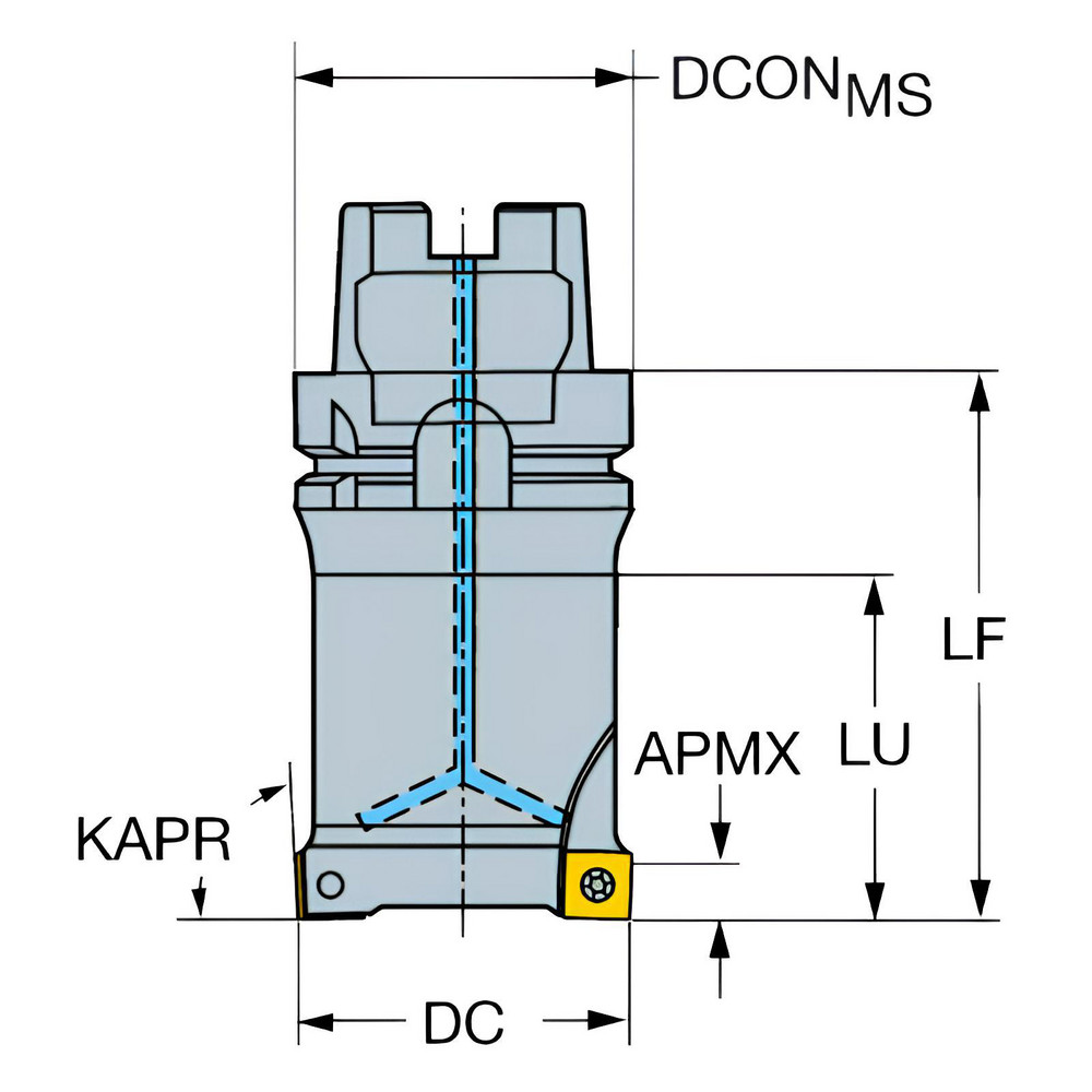 Sandvik Coromant 40mm Cut Dia, 63mm Arbor Hole Dia, 5.5mm Max Depth, Indexable Square-Shoulder Face Mill - 5761859