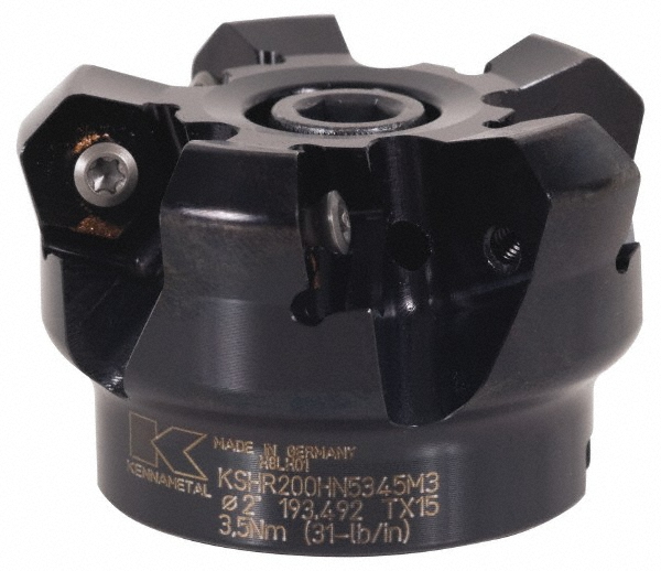 Kennametal 12" Cut Dia, 2-1/2" Arbor Hole, 17.15mm Max Depth of Cut, 45° Indexable Chamfer & Angle Face Mill - 4032279