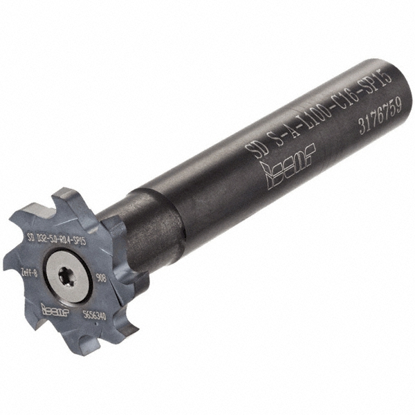 Iscar Replaceable Tip Milling Shank: Series T-Slot, 0.65" Projection, 5/8" Stepped Shank - 3110817
