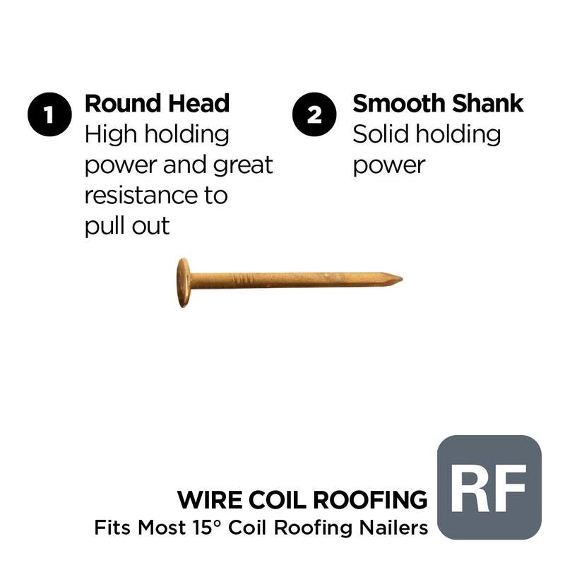 Stinger 1-3/4 in. x 0.120-Gauge Electro Galvanized Smooth Shank Wire Coil Roofing Nails (7200 per Box) - 0611110