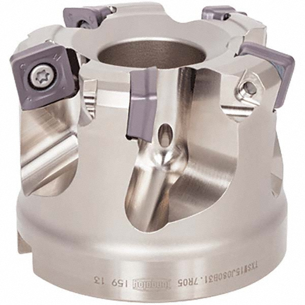Seco Indexable High-Feed Face Mill: 2.28 to 3" Cut Dia, 1" Arbor Hole - 02427189