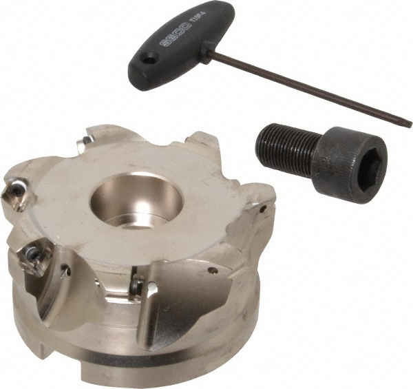 Seco Indexable High-Feed Face Mill: 2.28 to 3" Cut Dia, 1" Arbor Hole - 02427189