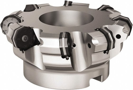 Seco Indexable High-Feed Face Mill: 2.28 to 3" Cut Dia, 1" Arbor Hole - 02427189