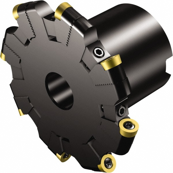 Sandvik Coromant Indexable Slotting Cutter: 10.00 mm Cutting Width, 202.00 mm Cutter Dia, Arbor Connection, 65.50 mm Depth of Cut, 65.50 mm Depth of Cut, Neutral - 5738524