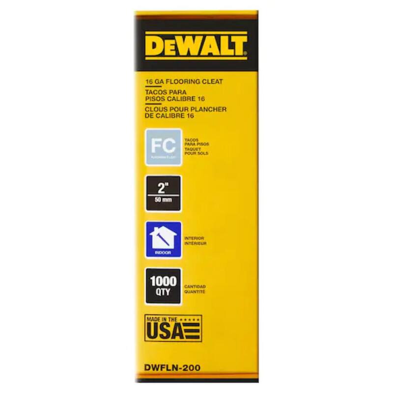 DEWALT 2 in. Leg 16-Gauge Steel Flooring Cleats (1,000-Pack) - DWFLN-200