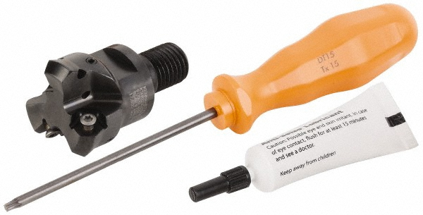 Kennametal 45° Lead Angle, 31.75mm to 1.572" Cut Dia, 0.669" Shank Dia, Indexable & Chamfer End Mill - 4130384