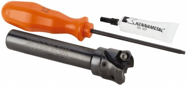 Kennametal 45° Lead Angle, 31.75mm to 1.572" Cut Dia, 0.669" Shank Dia, Indexable & Chamfer End Mill - 4130384