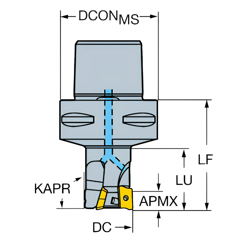 Sandvik Coromant 40mm Cut Dia, 40mm Arbor Hole Dia, 10mm Max Depth, Indexable Square-Shoulder Face Mill - 5745413