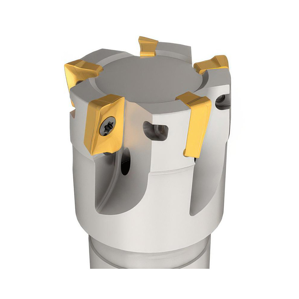 Iscar Indexable Square-Shoulder End Mill: HM90 E90A-D1.25-5-W.75, 1-1/4" Cut Dia, 0.394" Max Depth of Cut, 3/4" Dia Weldon Flat Shank - 3101940