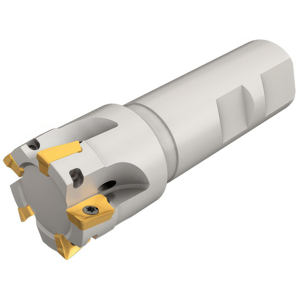 Iscar Indexable Square-Shoulder End Mill: HM90 E90A-D1.25-5-W.75, 1-1/4" Cut Dia, 0.394" Max Depth of Cut, 3/4" Dia Weldon Flat Shank - 3101940