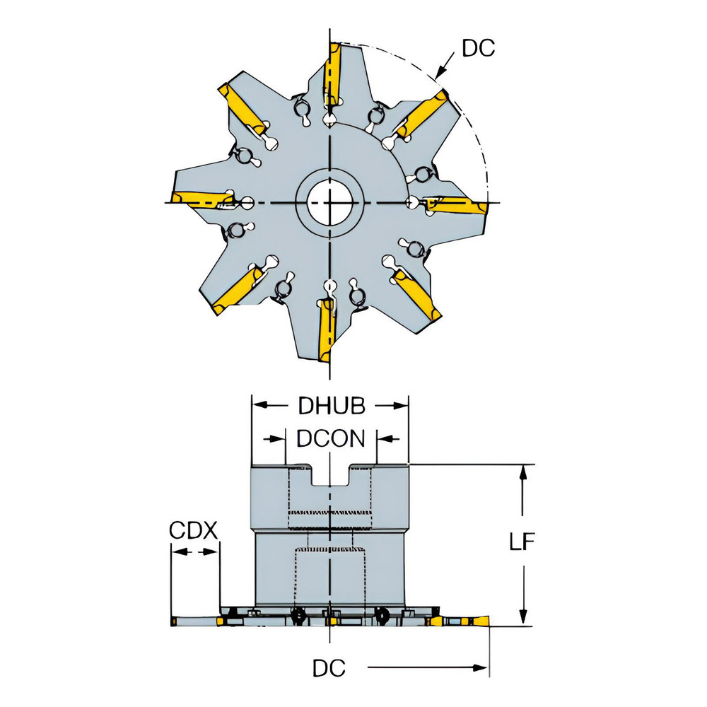 Sandvik Coromant Indexable Slotting Cutter: 2.00 mm Cutting Width, 100.00 mm Cutter Dia, Arbor Connection, 15.00 mm Depth of Cut, 15.00 mm Depth of Cut, 22.00 mm Shank Dia, Right Hand - 5758877