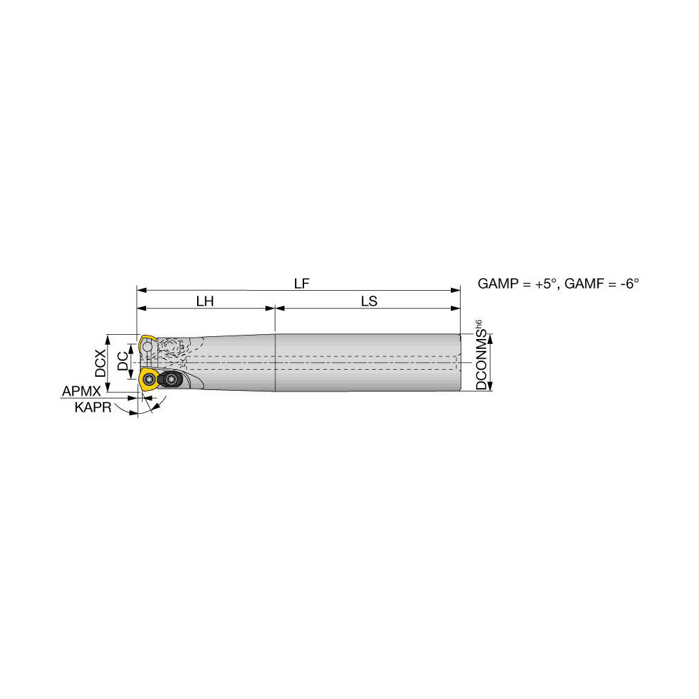 Tungaloy Indexable High-Feed End Mill: EXP06032RLL, Cylindrical Shank - 6821040