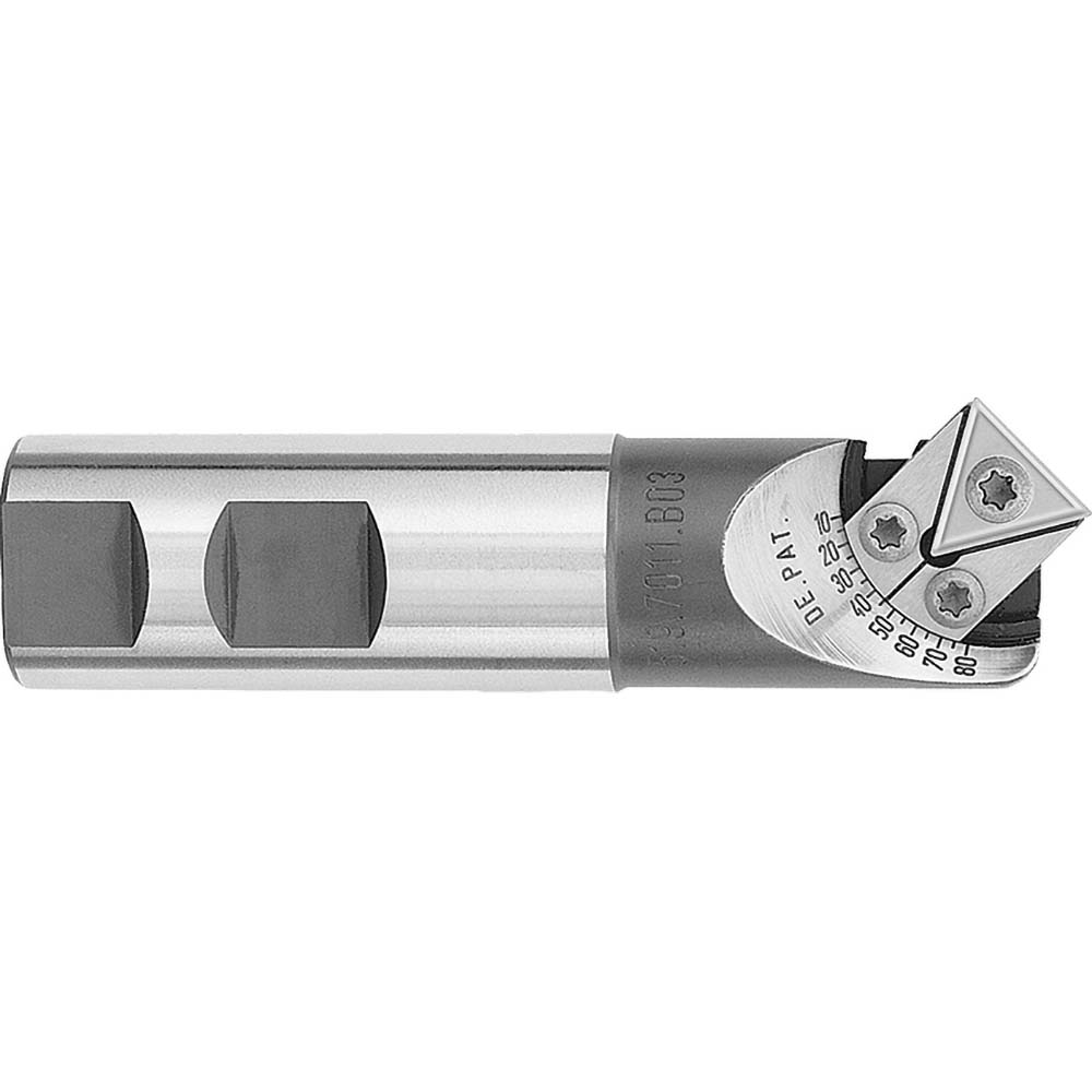 Iscar 45° Lead Angle, 1.2" to 1.815" Cut Dia, 1" Shank Dia, Indexable & Chamfer End Mill - 3110005