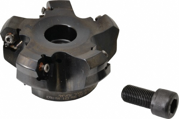 Iscar 3.49" Cut Dia, 1" Arbor Hole, 0.217" Max Depth of Cut, 45° Indexable Chamfer & Angle Face Mill - 3181059