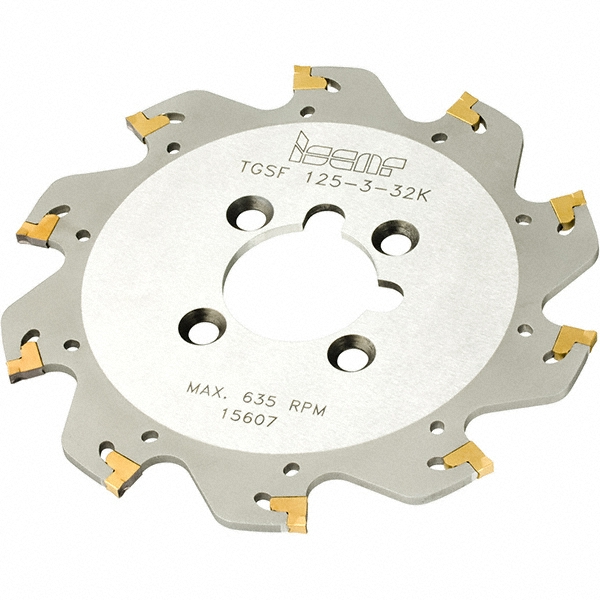 Iscar Indexable Slotting Cutter: 0.1180" Cutting Width, 1.9685" Cutter Dia, Modular Connection, 0.6102" Depth of Cut, 0.7090" Hole Dia, Right Hand - 3181200