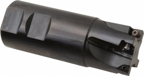 Seco Indexable Square-Shoulder End Mill: R215.59-01.50-3-08.4, 1-1/2" Cut Dia, 2-1/4" Max Depth of Cut, 1-1/2" Dia Weldon Flat Shank - 75054808
