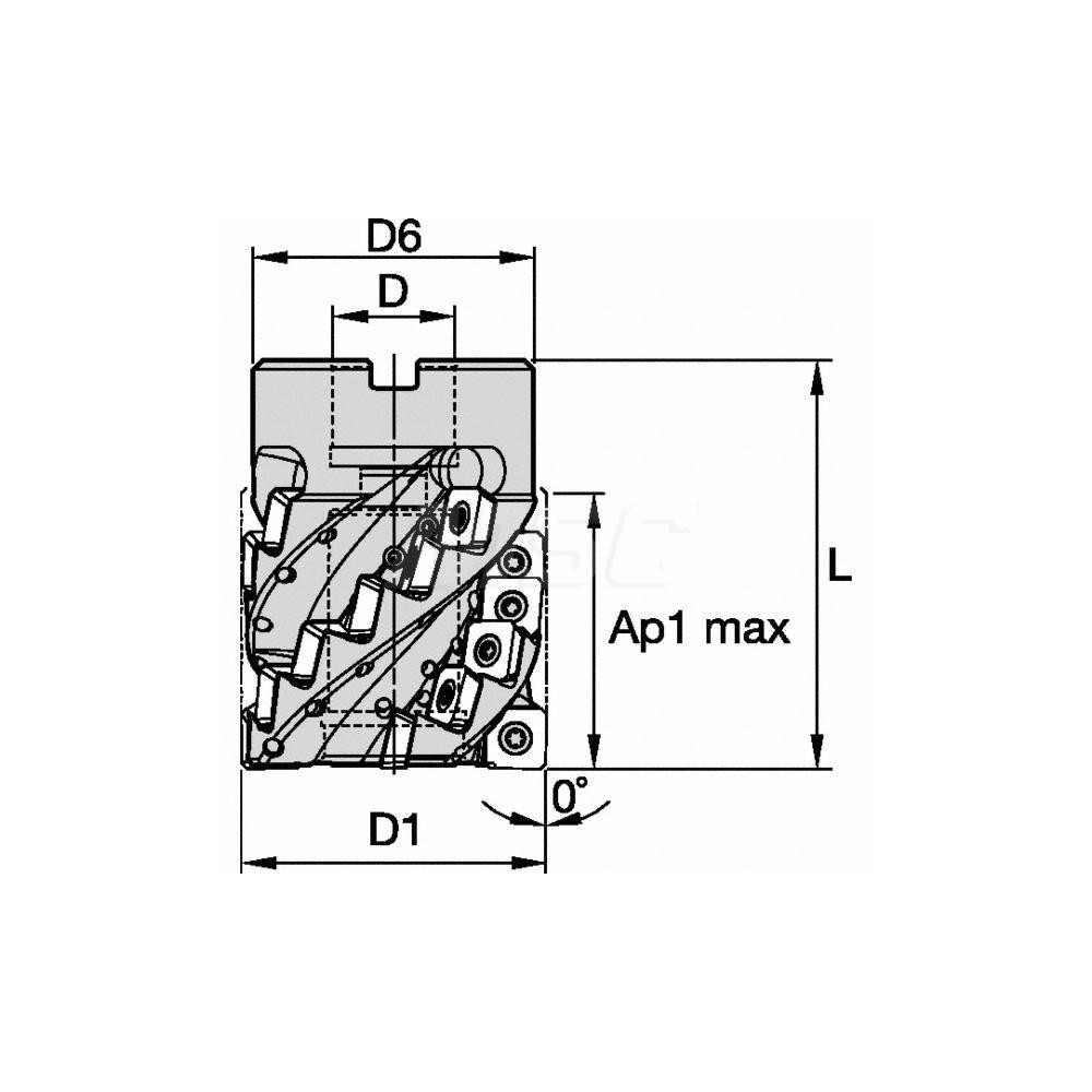 Kennametal 80mm Cut Dia, 32mm Arbor Hole Dia, 110mm Max Depth, Indexable Square-Shoulder Face Mill - 5673236