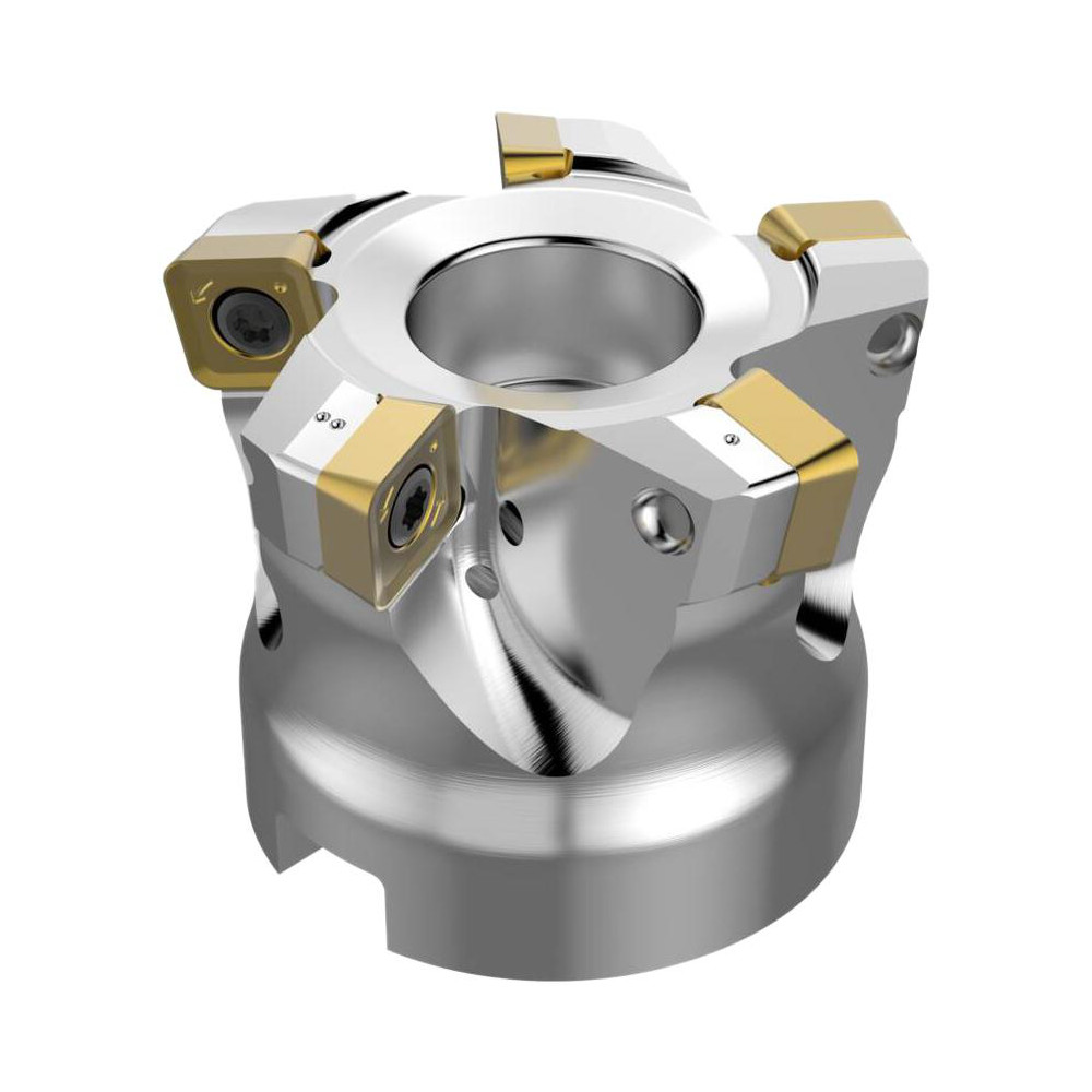 Seco Indexable High-Feed Face Mill: 35.7 to 52 mm Cut Dia, 22 mm Arbor Hole - 10097565