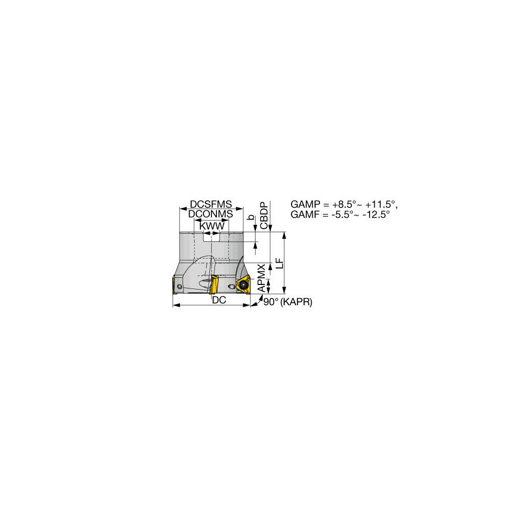 Tungaloy 40mm Cut Dia, 16mm Arbor Hole Dia, 6mm Max Depth, Indexable Square-Shoulder Face Mill - 6996221