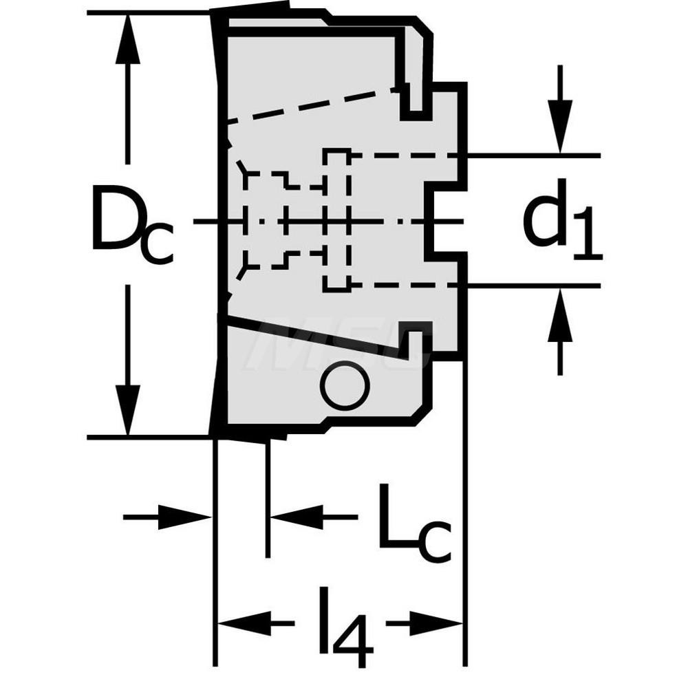 Walter 80mm Cut Dia, 27mm Arbor Hole Dia, Indexable Square-Shoulder Face Mill - 5055656
