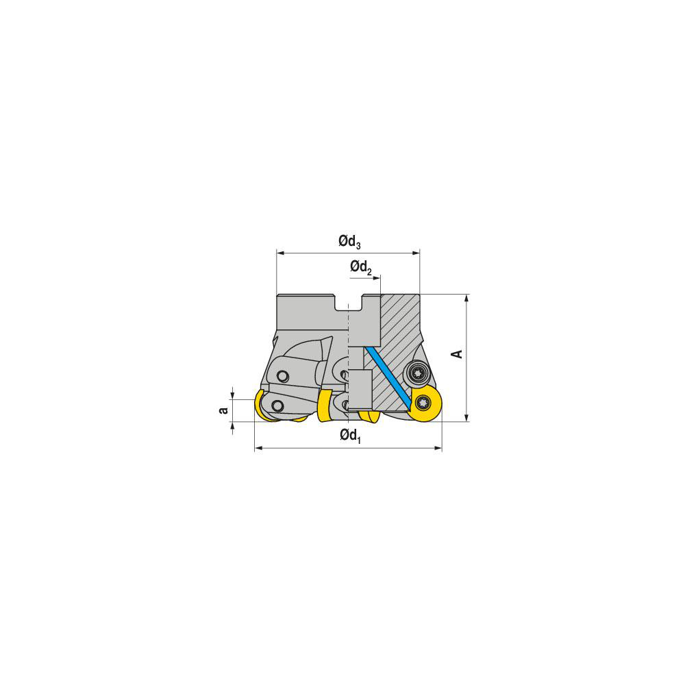 Ceratizit Indexable Copy Face Mill: 52 mm Max Cut Dia, 22 mm Arbor Hole - 56409521