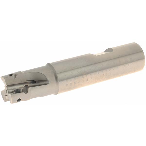 Tungaloy Indexable Square-Shoulder End Mill: EPS11050RSU, 1/2" Cut Dia, 0.433" Max Depth of Cut, 5/8" Dia Weldon Flat Shank - 6829498