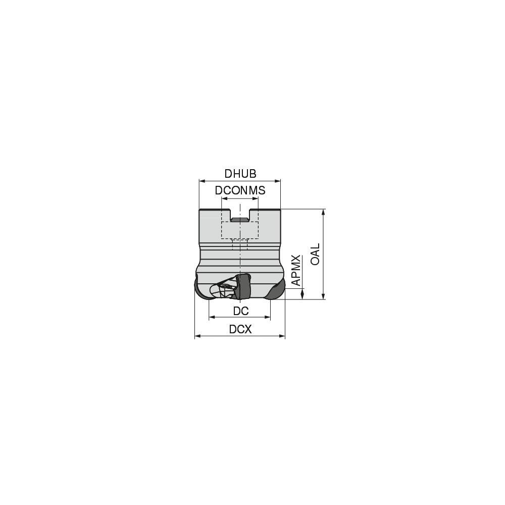 Ceratizit Indexable Copy Face Mill: 50 mm Max Cut Dia, 22 mm Arbor Hole - 5079205005