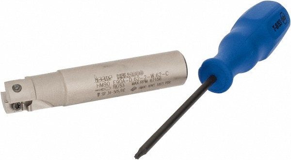 LMT Indexable Square-Shoulder End Mill: EBGV0625A0625160N, 5/8" Cut Dia, 5/8" Dia Cylindrical Shank - 6121381