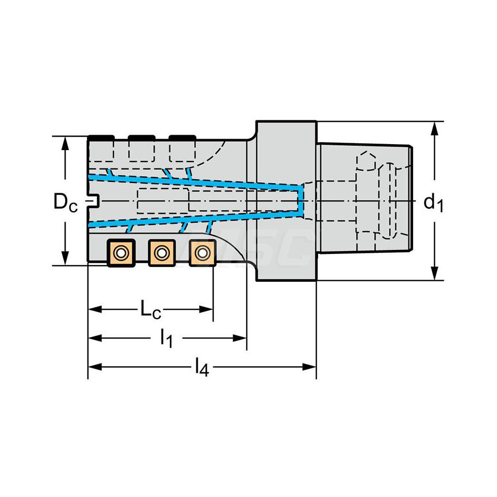 Walter Indexable Square-Shoulder End Mill: M4258-080-C8-03-80-B, 80 mm Cut Dia, 83 mm Max Depth of Cut - 7457942