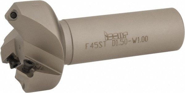 Kennametal 45° Lead Angle, 1.26" to 1.812" Cut Dia, 1-1/4" Shank Dia, Indexable & Chamfer End Mill - 1817940