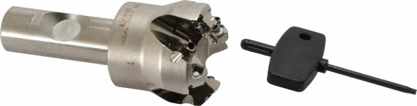 Kennametal 45° Lead Angle, 1.26" to 1.812" Cut Dia, 1-1/4" Shank Dia, Indexable & Chamfer End Mill - 1817940