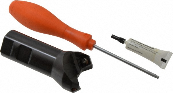 Kennametal 45° Lead Angle, 1.26" to 1.812" Cut Dia, 1-1/4" Shank Dia, Indexable & Chamfer End Mill - 1817940