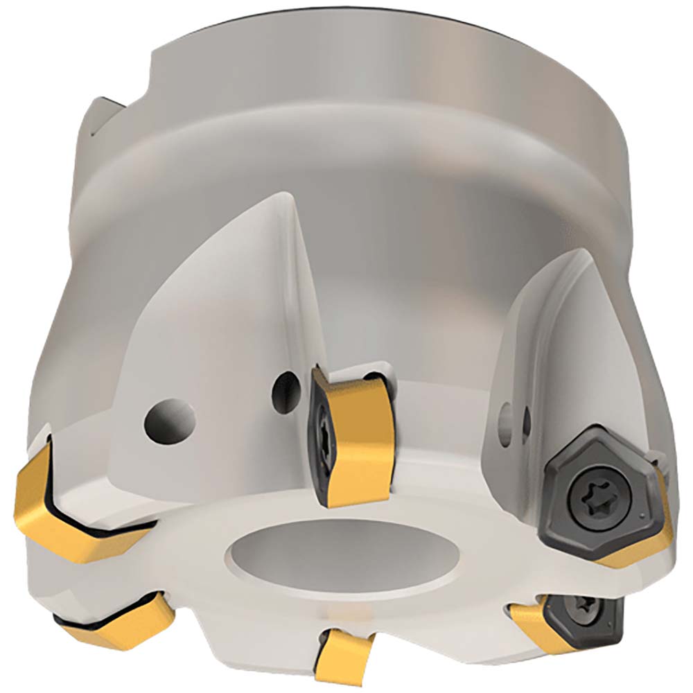 Iscar Indexable High-Feed Face Mill: 4.85 to 6" Cut Dia, 2" Arbor Hole - 3323491