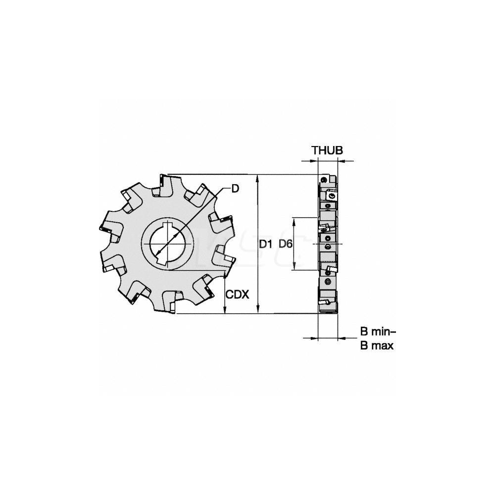 Kennametal Indexable Slotting Cutter: 16.00 mm Cutting Width, 250.00 mm Cutter Dia, Arbor Connection, 89.87 mm Depth of Cut, 89.87 mm Depth of Cut, Neutral - 2443503
